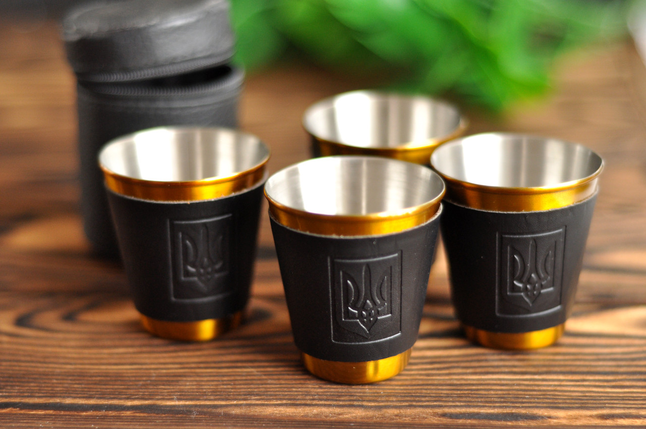 Набір чарок в чохлі 4 шт, 70 мл, фото 1