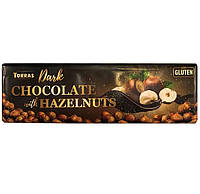 Шоколад Torras Dark with HAZELNUTS (чорний з цільним фундуком) без глютену, 300 г