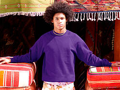 Чоловічий світшот Fruit of the loom тонкий Lightweight Raglan Sweat без флісу реглан светр Фіолетовий, S