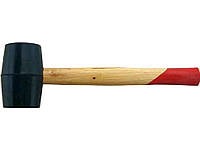 Киянка гумова 350г. 55 мм,чорна гума, деревяна ручка HT-0236 ТМ INTERTOOL 7Копійок