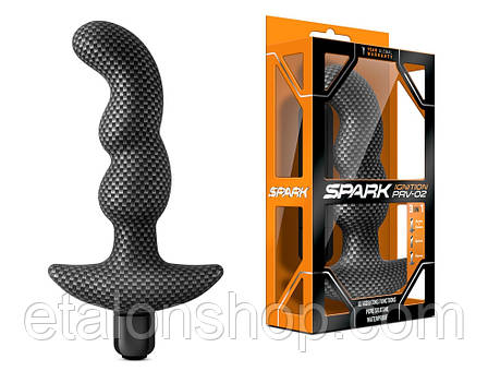 Анальна пробка з вібрацією 3-в-1 SPARK IGNITION PRV-02 CARBON FIBER, фото 2