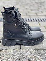 Жіночі черевики шкіряні зимові чорні розміри 37,40 розміри
