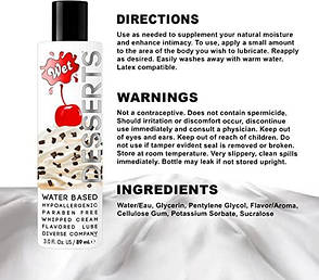 Їстівний Лубрикант WET Whipped Cream ( зі смаком вершків) 89 мл, фото 2