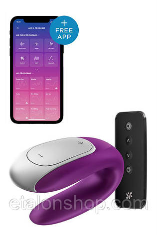 T360148 Вібратор для пар із фірмовим пультом керування Satisfyer DOUBLE FUN VIOLET, фото 2