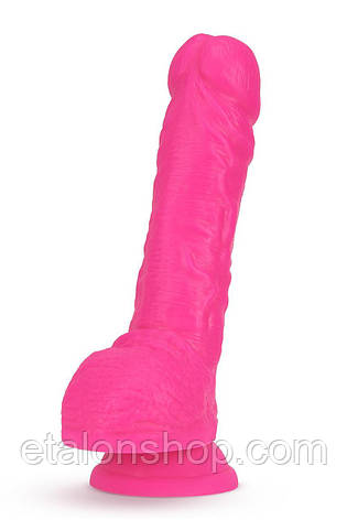 Фалоїмітатор із подвійною щільністю Blush NEO 9 INCH DUAL DENSITY DILDO NEON PINK, фото 2