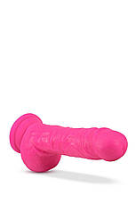 Фалоїмітатор із подвійною щільністю Blush NEO 9 INCH DUAL DENSITY DILDO NEON PINK, фото 2