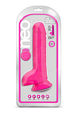 Фалоїмітатор із подвійною щільністю Blush NEO 9 INCH DUAL DENSITY DILDO NEON PINK, фото 3