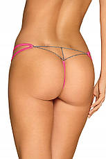 Сексуальні стринги з ланцюжком Obsessive Chainty thong pink S/M, фото 3