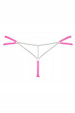 Сексуальні стринги з ланцюжком Obsessive Chainty thong pink S/M, фото 3