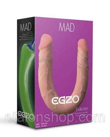 Двосторонній фаллоїмітатор EGZO Ciberskin 42 см*3,5 см, фото 2