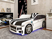 Детская кроватка PREMIUM в виде авто BMW 180*80 см с матрасом, бесплатная доставка