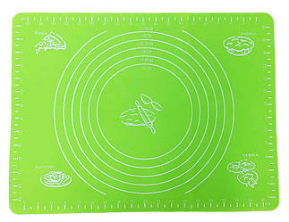 Силіконовий антипригарний килимок для випічки і розкочування тіста 40 х 30 см Салатовий (vol-1194)