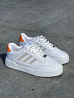 Женские кроссовки Adidas Dass-ler White Beige Orange (белые) демисезонные крутые низкие кеды L0632 топ