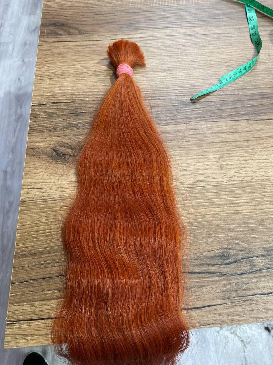 Натуральные волосы рыжие 40 см 50 грамм для наращивания Люкс - фото 1 - id-p1533197855
