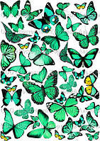 Друк їстівного фото Формат А4 Вафельний папір Метелики No7