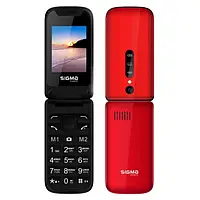 Кнопочный телефон раскладушка Sigma mobile X-STYLE 241 SNAP Red (UA UCRF)