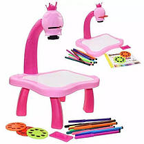 Дитячий стіл проектор для малювання з підсвічуванням Projector Painting. Колір: рожевий, фото 2