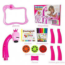 Дитячий стіл проектор для малювання з підсвічуванням Projector Painting. Колір: рожевий, фото 3