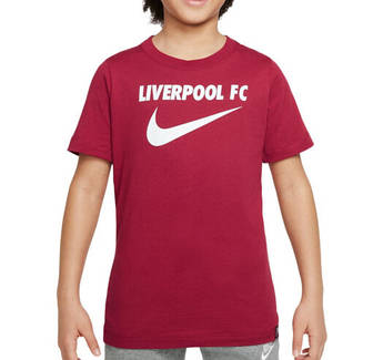 Футболка підліткова Nike LFC B NK SWOOSH TEE червона DJ1535-608, Червоний, Розмір (EU) — 128 cm