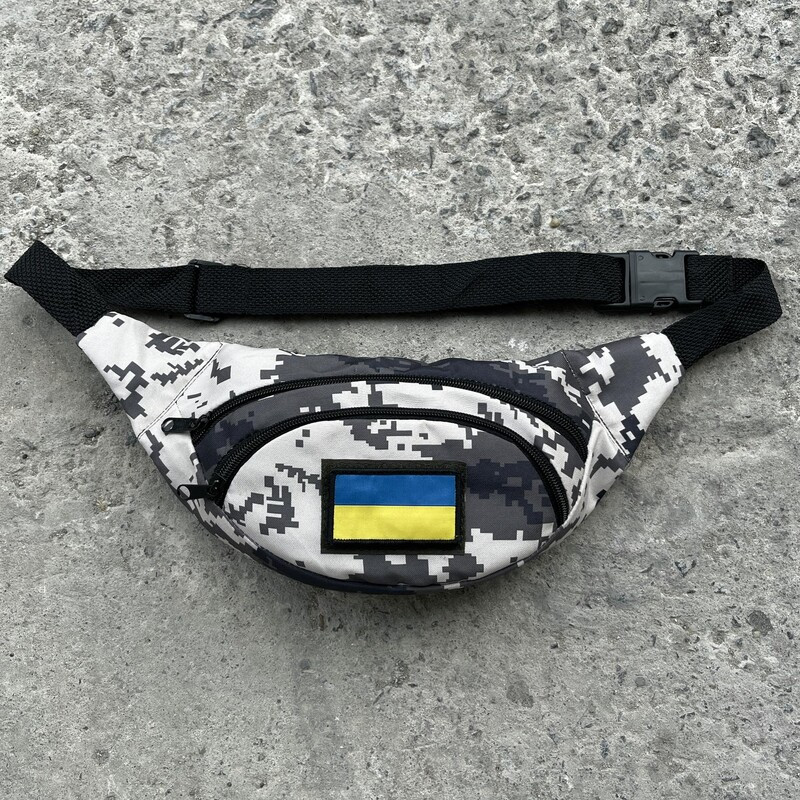 Бананка в камуфляжний піксель з прапором України, фото 1