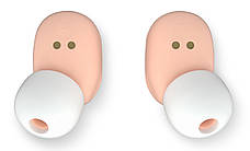 Навушники вакуумні безпровідні з мікрофоном ERGO BS-520 Twins Bubble Bluetooth в кейсі Персиковий, фото 6