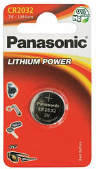 Батарейка CR2032  Panasonic Lithium (1шт) (CR-2032EL/1B) (код 124688)