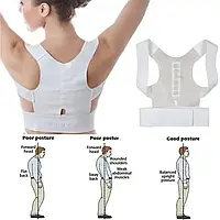 Коректор постави корсет для спини білий жилет для корекції універсальний ортопедичний для хребта DMB