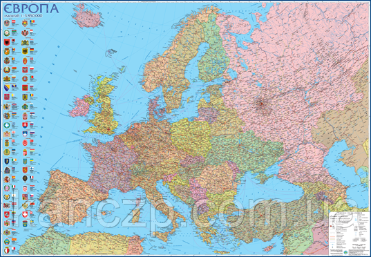 Політична Карта Європи 110*77, фото 1