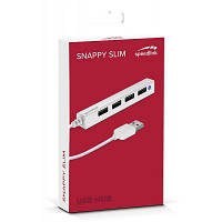 Концентратор Speedlink SNAPPY SLIM USB Hub, 4-Port, USB 2.0, Passive, White (SL-140000-WE), фото 3