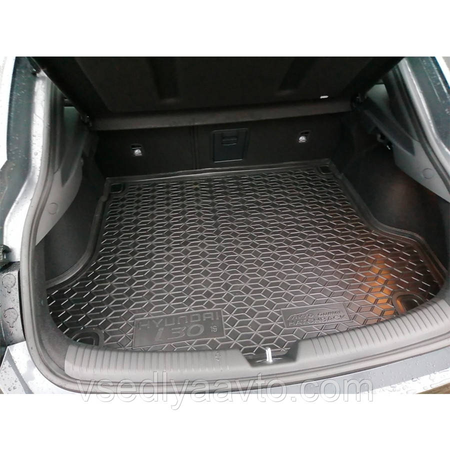 Килимок у багажник Hyundai i30 хетчбек з 2017 р. (AVTO-GUMM) пластик+гума, фото 1
