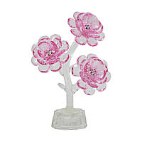 Статуэтка хрустальная (3 цветка) розовая
