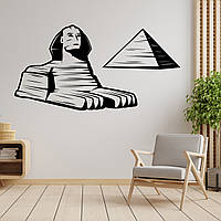 Вінілова інтер'єрна наклейка декор на стіну та шпалери (скло, меблі, дзеркало, метал) "Єгипет. Сфінкс. Піраміда" з оракалу