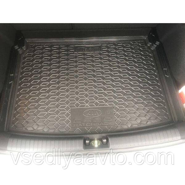 Килимок в багажник Kia Ceed з 2018 р. хетчбек нижня полиця (AVTO-GUMM) пластік+гума, фото 1