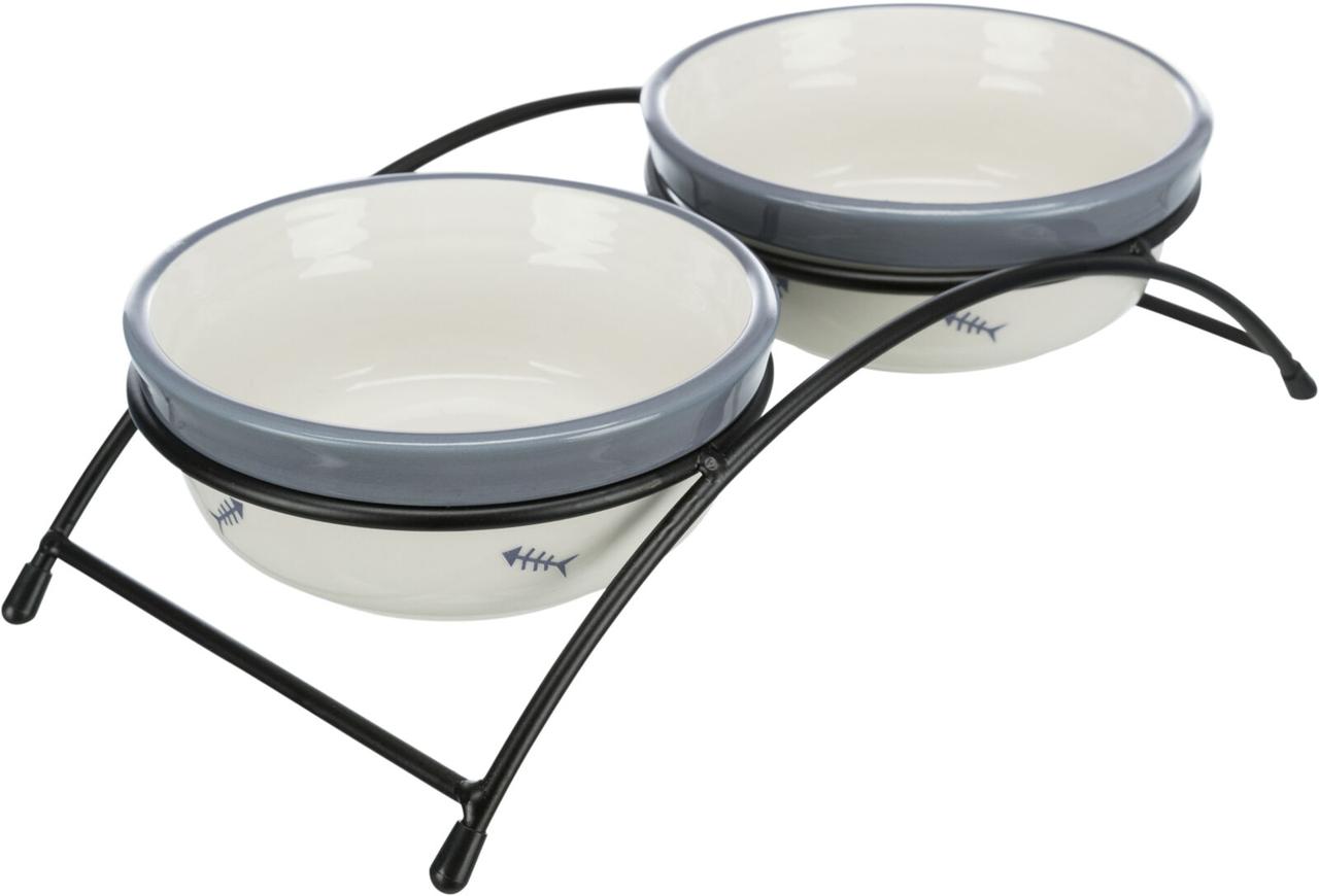 Trixie TX-24790 керамічні миски на підставці 2 × 0,3 л / ø 12 см.