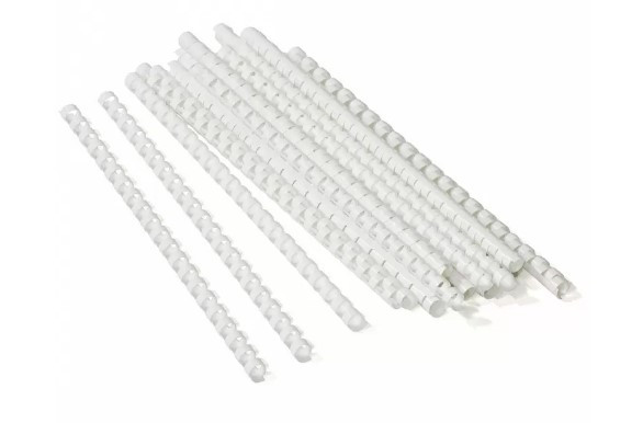 Пружини 38 мм пластикові білі А4 для біндера, 50 штук в упаковці