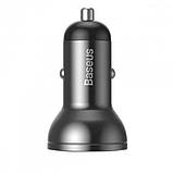 Адаптер автомобільний BASEUS CCBX-0G 2USB, 4.8A, 24W, чорний, фото 5