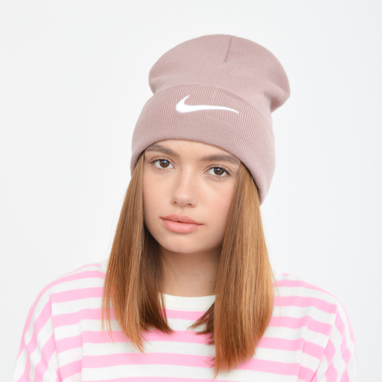 Шапка "Будиночок" Nike темна пудра