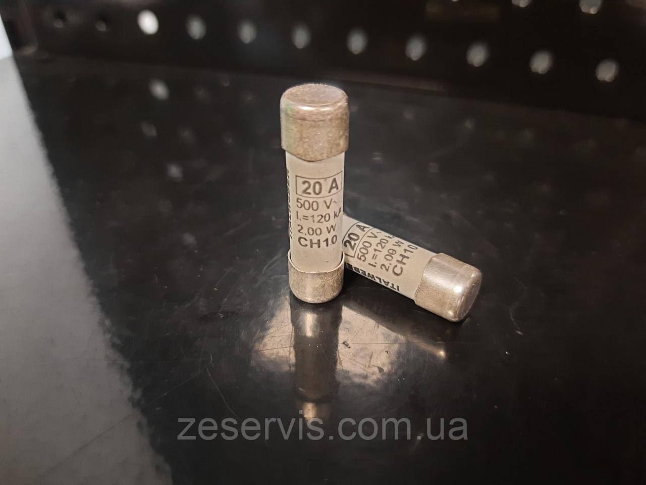 Запобіжник циліндричний 10х38 CH10 20A gG 500В, фото 1