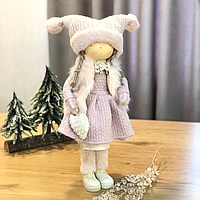 Эксклюзивная кукла-Детка в меховой жилетке 50,5см. Новогодние куклы под елку