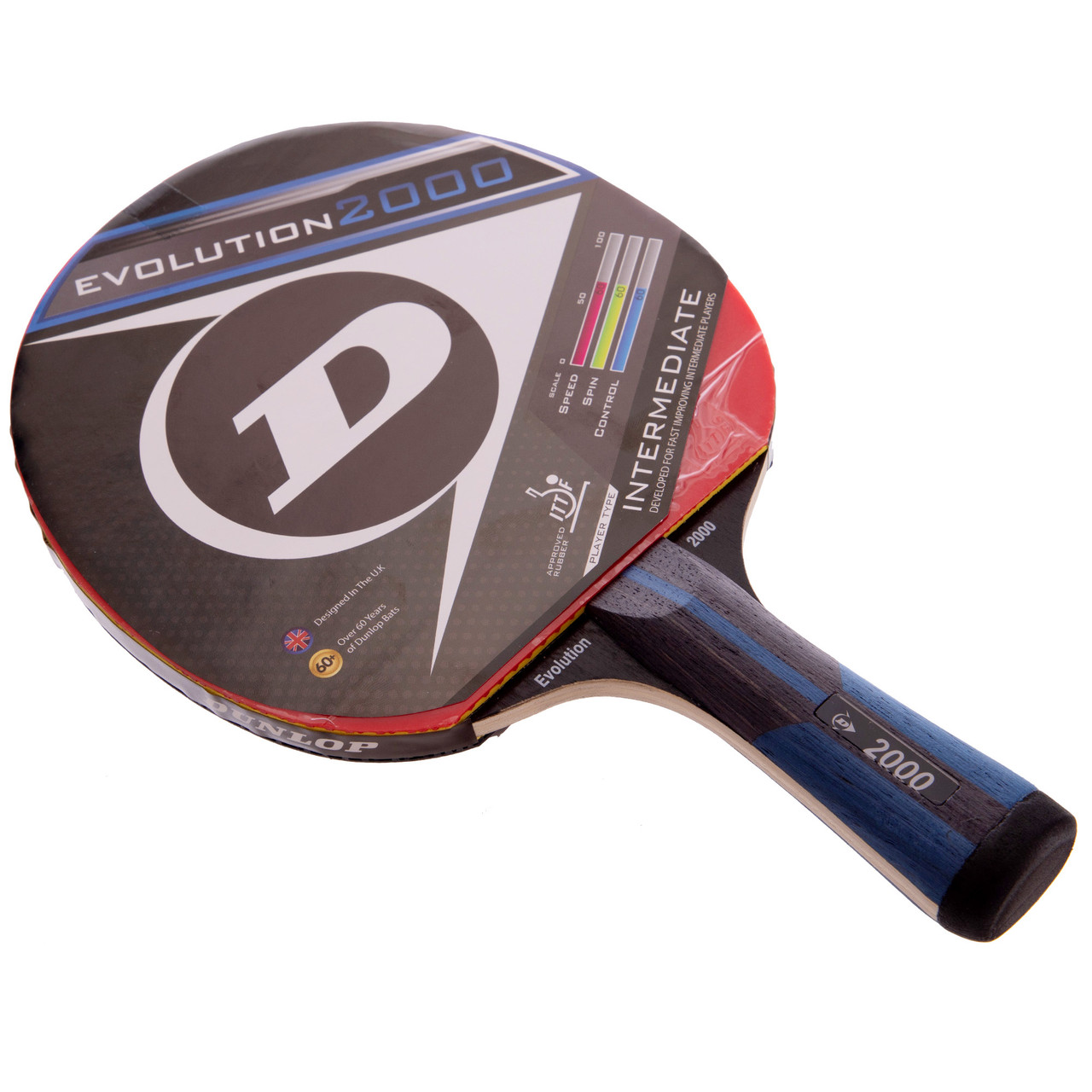 Ракета для настільного тенісу DUNLOP MT-67198 EVOLUTION 2000 кольорів у асортименті