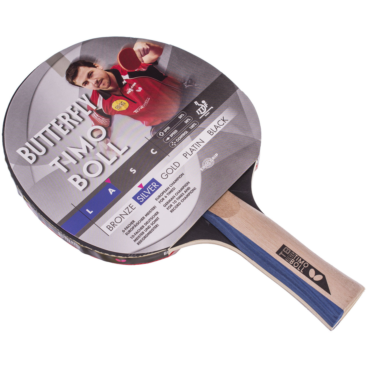 Мулетка для настільного тенісу BUTTERFLY 85016 TIMO BOLL SILVER кольору в асортименті