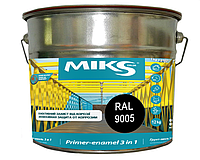 Эмаль-грунт алкидная MIKS "3 в 1" антикоррозионная черный (RAL 9005) 12кг