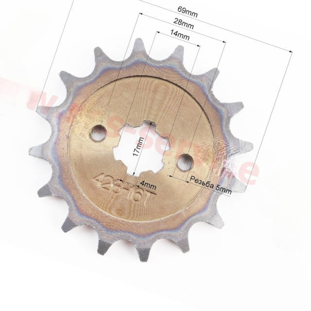 Зірка задня 428 42Т передня 16T ланцюг 428H 122L BAJAJ BOXER Viper