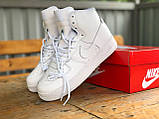 Кросівки Найк Аір Форс чоловічі білі демісезонні Nike Air Force білі з чорним демісезонні, фото 4
