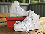 Кросівки Найк Аір Форс чоловічі білі демісезонні Nike Air Force білі з чорним демісезонні, фото 6