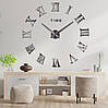 Настінний годинник 3D DIY CLOCK 120 см Римські цифри Срібло ZH019, фото 6