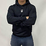 Чоловіче худі. Вишивка Тризуб. Тепле худі з вишивкою герб, фото 2