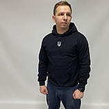 Чоловіче худі. Вишивка Тризуб. Тепле худі з вишивкою герб, фото 3