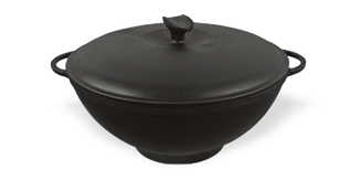 Казан чавунний WOK з кришкою (d=340 мм, h=155 мм, V=8 л), фото 2
