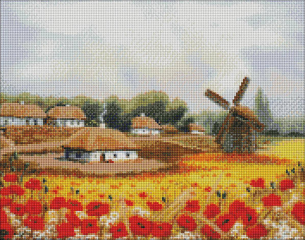 Алмазна мозаїка AM7324 Літо на хуторі ©Ярослав Чижевський, 40x50см Ideyka на підрамнику, фото 1